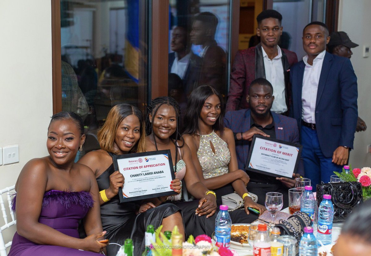 rocaccraeast's tweet photo. 🎉 Throwback to an Unforgettable Weekend! 

Last weekend, we celebrated the handover ceremony of Rotaract Ghana's District representatives in grand style at the Rotaball! 
We showed up and showed out! 💃🕺

#RotaractAccraEast #Rotaball2024 #DistrictHandover #TBT #RotaractGhana https://t.co/dtO3eNM9HQ