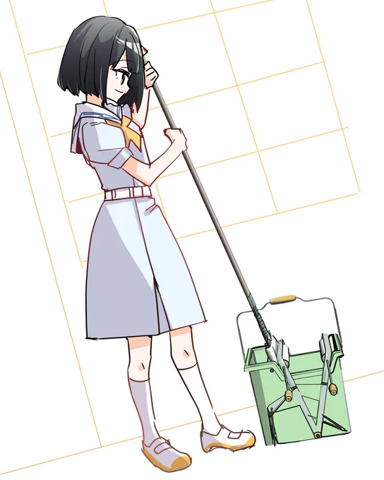 床掃除してくれてる吟子ちゃん
