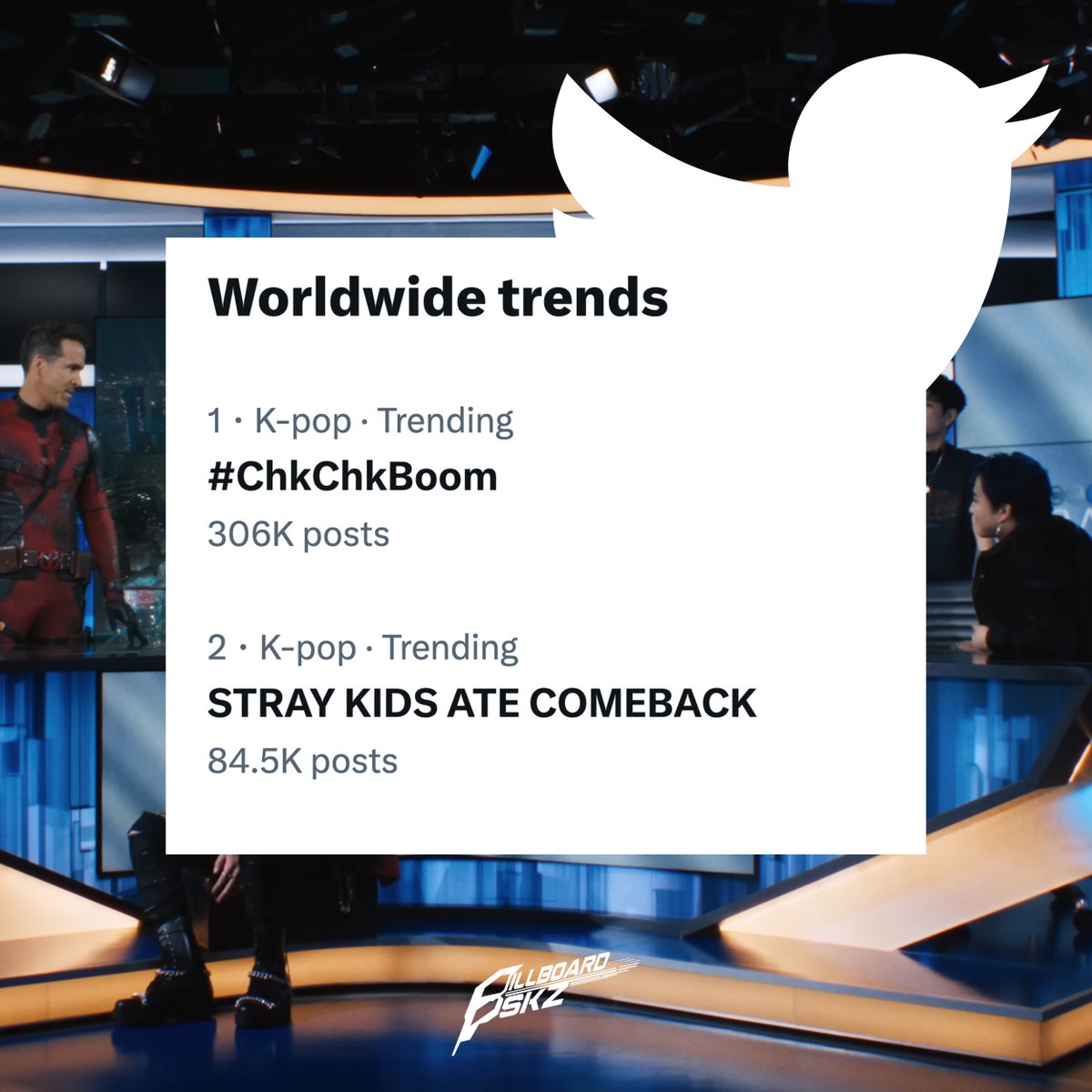 💥 NO. 1 ON WORLDWIDE | <a href="/Stray_Kids/">Stray Kids</a> dominates Worldwide X/Twitter following release of their newest album #ATE and lead single "Chk Chk Boom."

🎬 youtu.be/0P0aQreFs8w
💿 stray-kids.lnk.to/ate

STRAY KIDS ATE COMEBACK
#ChkChkBoom_OutNow
#스키즈_컴백_칙칙_붐 #ChkChkBoom