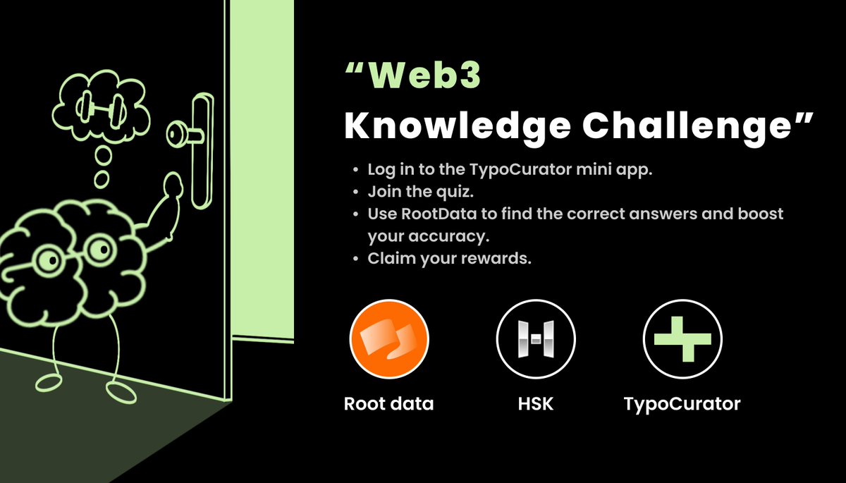 TypoX AI 🤖 (@typox_ai) on Twitter photo 🚀 <a href="/RootDataLabs/">RootData | We're Hiring</a> x <a href="/HashKeyHSK/">HashKeyHSK</a> x TypoCurator present the "Web3 Knowledge Challenge 🧠"! Answer questions on the t.me/typocurator_bo… TypoCurator mini app for a chance to win TPX and other incredible rewards! Plus, snag a DJDOG whitelist spot!
Join the quiz now by logging into 🚀 <a href="/RootDataLabs/">RootData | We're Hiring</a> x <a href="/HashKeyHSK/">HashKeyHSK</a> x TypoCurator present the "Web3 Knowledge Challenge 🧠"! Answer questions on the t.me/typocurator_bo… TypoCurator mini app for a chance to win TPX and other incredible rewards! Plus, snag a DJDOG whitelist spot!
Join the quiz now by logging into