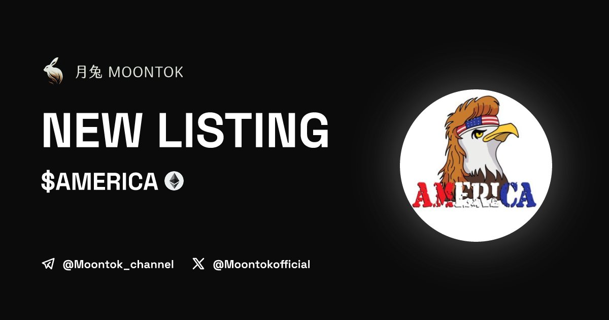MoontokListing's tweet photo. ⚡ 月兔雷霆 - Moontok Xpress

America ($AMERICA)
https://t.co/4Ei179eeGb

0x07040042Ca6f9c12bAEC45bF13c20e9B1FD1C66F

LIQ: $100,813 | MC: $674,866

#altcoin #memecoins @coinofamerica @moontokofficial https://t.co/xWCTjTcZ65
