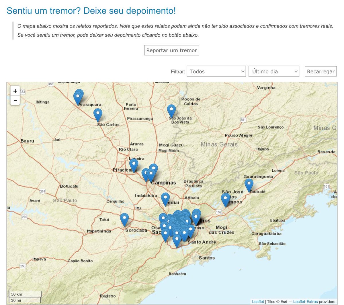 TERREMOTO NO CHILE SENTIDO NO BRASIL

Recebemos centenas de relatos de pessoas que sentiram um tremor ontem (18/07) a noite, por volta das 23h. A maior parte dos relatos são de sismonautas na cidade de São Paulo.