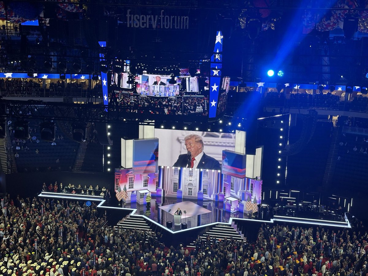 Tonight I was honored to be in the arena for @RealDonaldTrump’s incredible and riveting <a href="/GOPconvention/">GOP Convention</a> speech! #MAGA