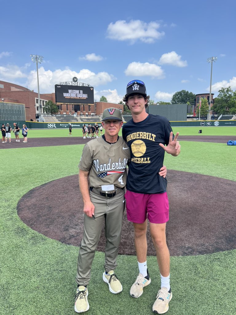 Had a great time at <a href="/VandyBoys/">Vanderbilt Baseball</a> baseball camp. Thank you to all my coaches for working with me. I will miss the daily lessons from <a href="/TimCorbin/">Tim Corbin</a>.  I will miss the new friends I made as well. I learned a lot in very few days.  Top notch program. #vandyboys #AnchorDown #uncommitted