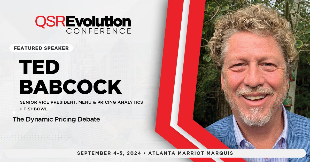 fishbowl_inc's tweet image. Ted Babcock, SVP of Menu and Pricing Analytics, is a featured speaker at the @QSRmagazine QSR Evolution Conference in Atlanta on September 4-5. Ted brings unmatched expertise to the Dynamic Pricing Debate.
#menuoptimization
#priceoptimization
#restaurantops
#dynamicpricing