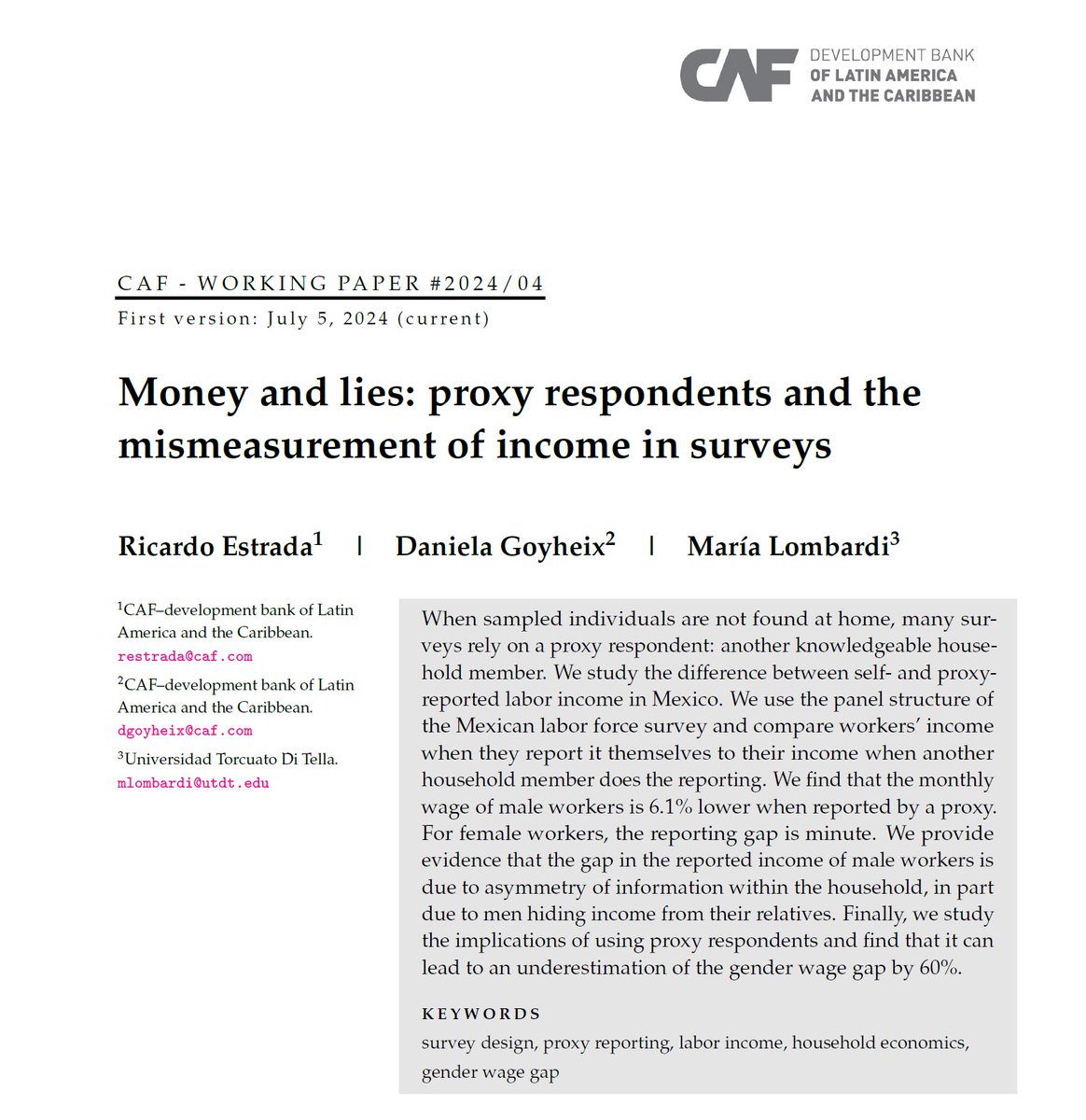 restradamtz's tweet photo. Is survey design boring?

@Maria_Lombardi1 @danielaghx and I have a new @AgendaCAF WP on money, lies, and the consequences of using proxy respondents for income mismeasurement and the underestimation of the gender wage gap.

It's fun! and policy relevant! https://t.co/VSKkAMiqW0
