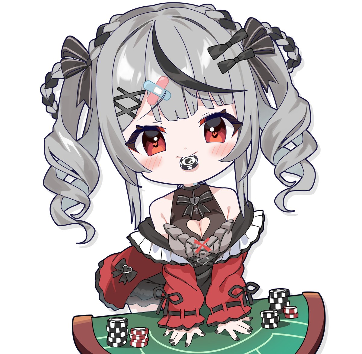 沙花叉クロヱ 「ギャンブラークロヱちゃん #さかまた飼育日記」|里人B（さとひとB）のイラスト