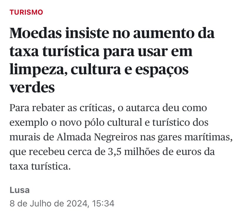 ricardosmoreira's tweet photo. A CML acabou de aumentar a Taxa Turística de 2€ para 4€.

Moedas diz que é para melhorar a limpeza urbana em Lisboa, mas será que é mesmo assim? 🗑️

Creio que há outra explicação, queres saber? 🤫

Olha o mini fio 🧵 https://t.co/ywIuPc2PqS