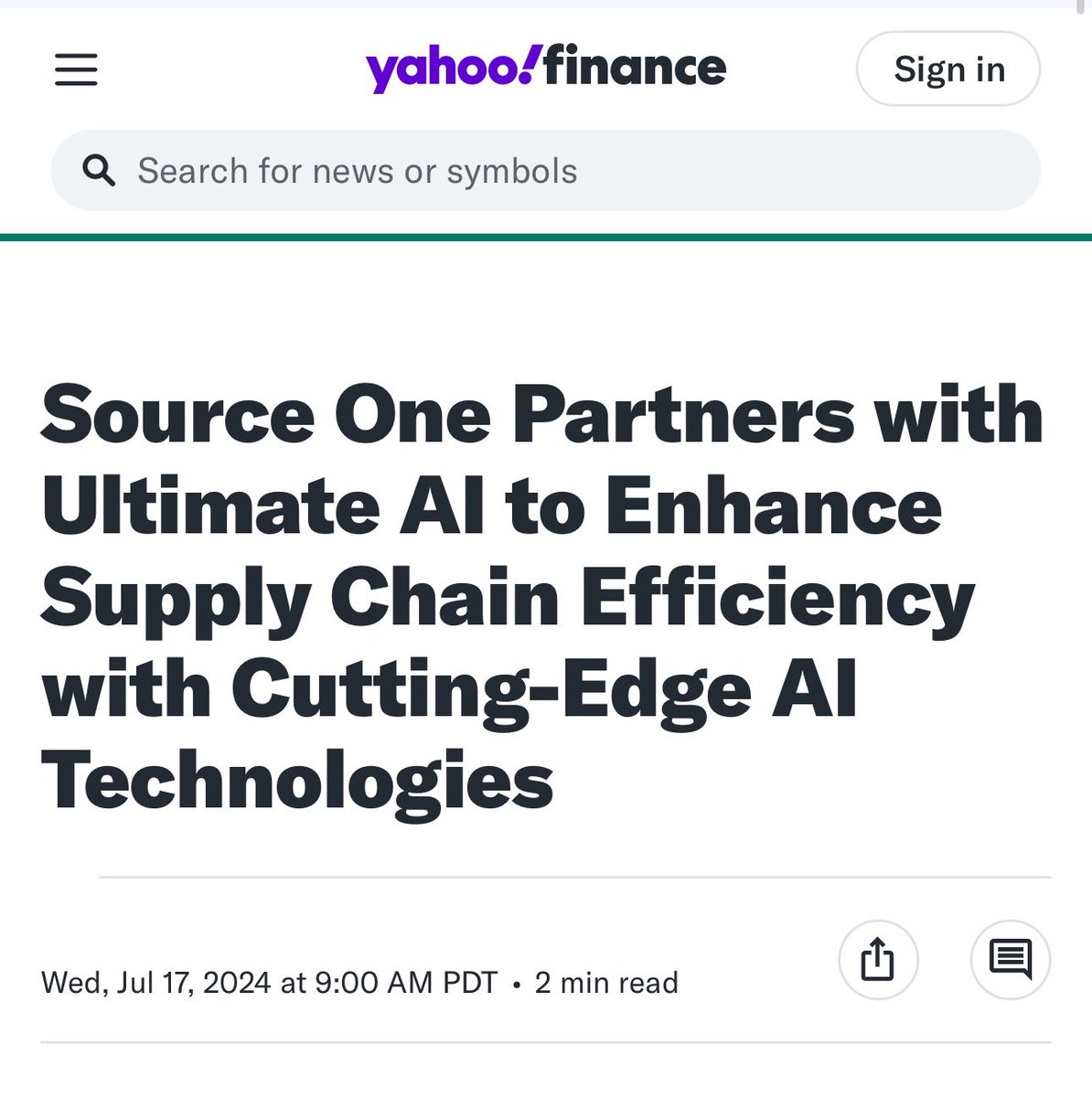 sourceone0's tweet image. 🚀 Big News: Source One partners with Ultimate AI to boost global supply chain efficiency! 🌍🤖

Cutting-edge AI will streamline logistics, reduce costs, and enhance sustainability.

Learn more:

finance.yahoo.com/news/source-on…

#SupplyChain #AI #Innovation #Sustainability
