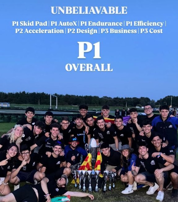 upcmanresa's tweet image. L&apos;equip @Dynamics_UPC queda primer en la categoria combustió de la #FormulaStudentNetherlands! 🔝🔥🏎️

Enhorabona, quina emoció veure com aneu aconseguint  objectius i com porteu el nostre nom arreu, endavant equip!! 💙

#OrgullUPC #AssociacionsUPC #VidaUniversitària #FSN