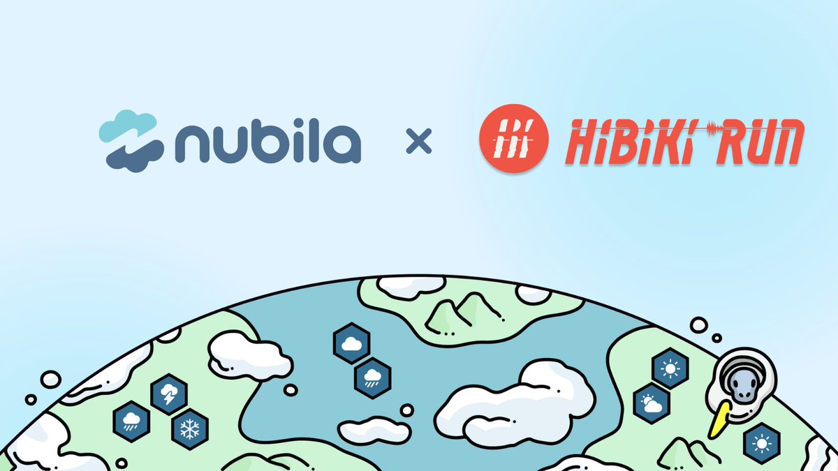 nubilanetwork's tweet photo. What's that sound? Sounds like a partnership 👀

@nubilanetwork is proud to be partnering with @HibikiRunTeam to revolutionize how we collect &amp; utilize #ESG Data 

Walk, collect and Earn with both @HibikiRunTeam and @nubilanetwork 🎧 https://t.co/mZmZ70qcqC
