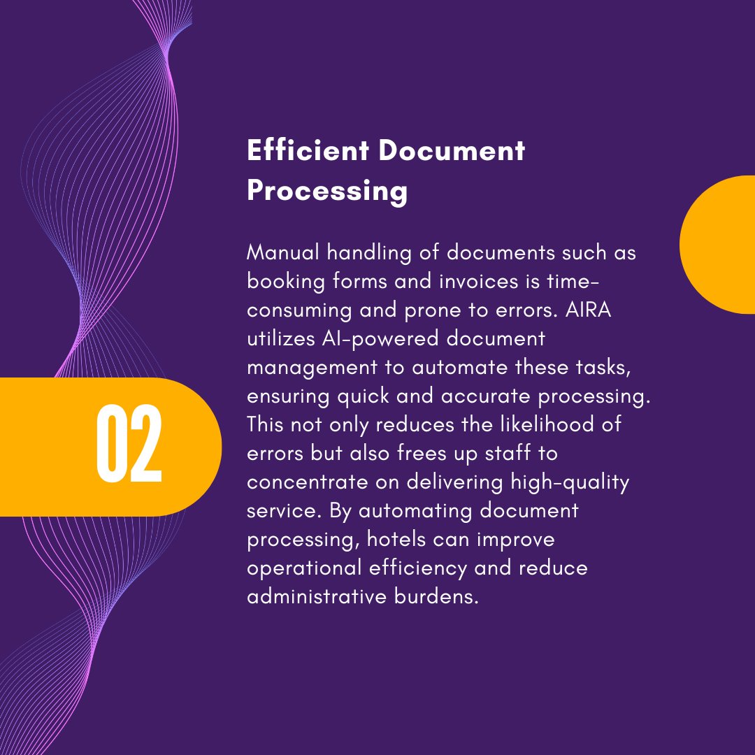 Aira_RPA's tweet photo. Transform your hotel with AIRA’s intelligent automation! 🌟

1️⃣ Streamline check-ins/outs
2️⃣ Automate document processing
3️⃣ Personalize guest services

#HotelManagement #Automtion #AI #GuestExperience #Efficiency #Innovation #AIRA https://t.co/7k7z73Qxmg