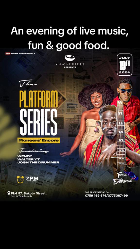 Parachichi_Kla's tweet photo. Tonight on the Parachichi #PlatformSeries, we celebrate the stars who were there when the movement started. Join us for the Pioneers' Encore edition featuring Wendy, Walter YT, Josh The Drummer & so many others.
We're located at Plot 87, Bukoto Street, next to Tight Security. https://t.co/yjkw6cpjHh