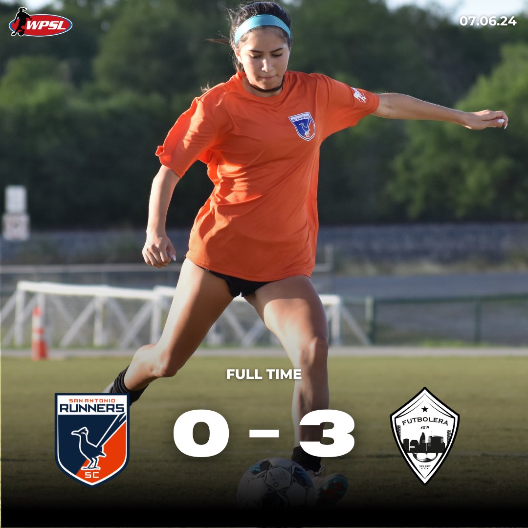 FULL TIME

<a href="/sarunnerswsc/">San Antonio Runners Women’s Soccer Club</a> 0 - 3 <a href="/futbolera_brand/">Futbolera</a> 

<a href="/WPSL/">Women’s Premier Soccer League</a> | #SARvFSH

#sarunnerssc #sarunnerswsc #sarunnerswpsl #satxsoccer #semipro #womenssoccer #wpsl #full time