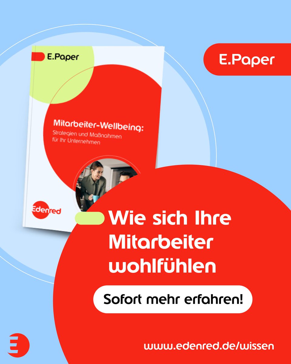🎉 Neu: Unser E.Paper "Mitarbeiter Wellbeing: Strategien und Maßnahmen für Ihr Unternehmen"! 🎉 Erfahren Sie, wie Sie die Zufriedenheit und Motivation Ihrer Mitarbeiter steigern können. 
📲 Jetzt kostenlos herunterladen: eu1.hubs.ly/H0bgWvr0

#EmployeeWellbeing #HR #Edenred