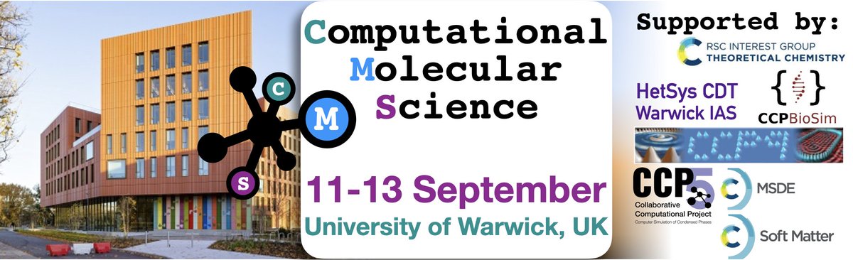 Livia Bartok-Partay (@lbpartay) on Twitter photo Have you registered for CMS 2024? Check out the programme and join us in Warwick for the conference bringing together the UK computational chemistry community. Register:
warwick.ac.uk/fac/sci/chemis…
<a href="/warwickchem/">Warwick Chemistry</a> <a href="/WarwickCaTCh/">CaTCh@Warwick</a> <a href="/CCP5UK/">ccp5</a> <a href="/ccpbiosim/">CCPBioSim</a> #ccp9 <a href="/RSC_MolEng/">MSDE journal</a> <a href="/softmatter/">Soft Matter</a> Have you registered for CMS 2024? Check out the programme and join us in Warwick for the conference bringing together the UK computational chemistry community. Register:
warwick.ac.uk/fac/sci/chemis…
<a href="/warwickchem/">Warwick Chemistry</a> <a href="/WarwickCaTCh/">CaTCh@Warwick</a> <a href="/CCP5UK/">ccp5</a> <a href="/ccpbiosim/">CCPBioSim</a> #ccp9 <a href="/RSC_MolEng/">MSDE journal</a> <a href="/softmatter/">Soft Matter</a>