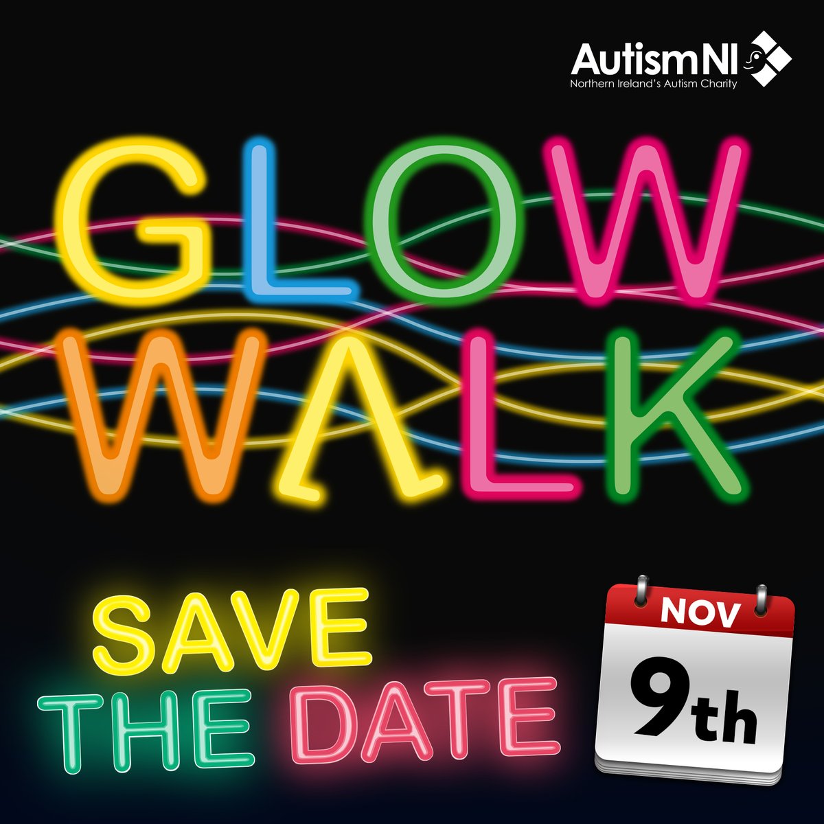AutismNIPAPA's tweet photo. Autism NI's Glow Walk is back!🌟
Join us on Saturday 9th Nov 2024 for a fun night for all at Stormont Estate, Belfast. More details to follow.🎇
Registration is FREE. Sign up early and don't miss out, https://t.co/VanSYFFELR
#fundraisingevent #glowwalk #autismacceptance https://t.co/PJGtqlJJbI