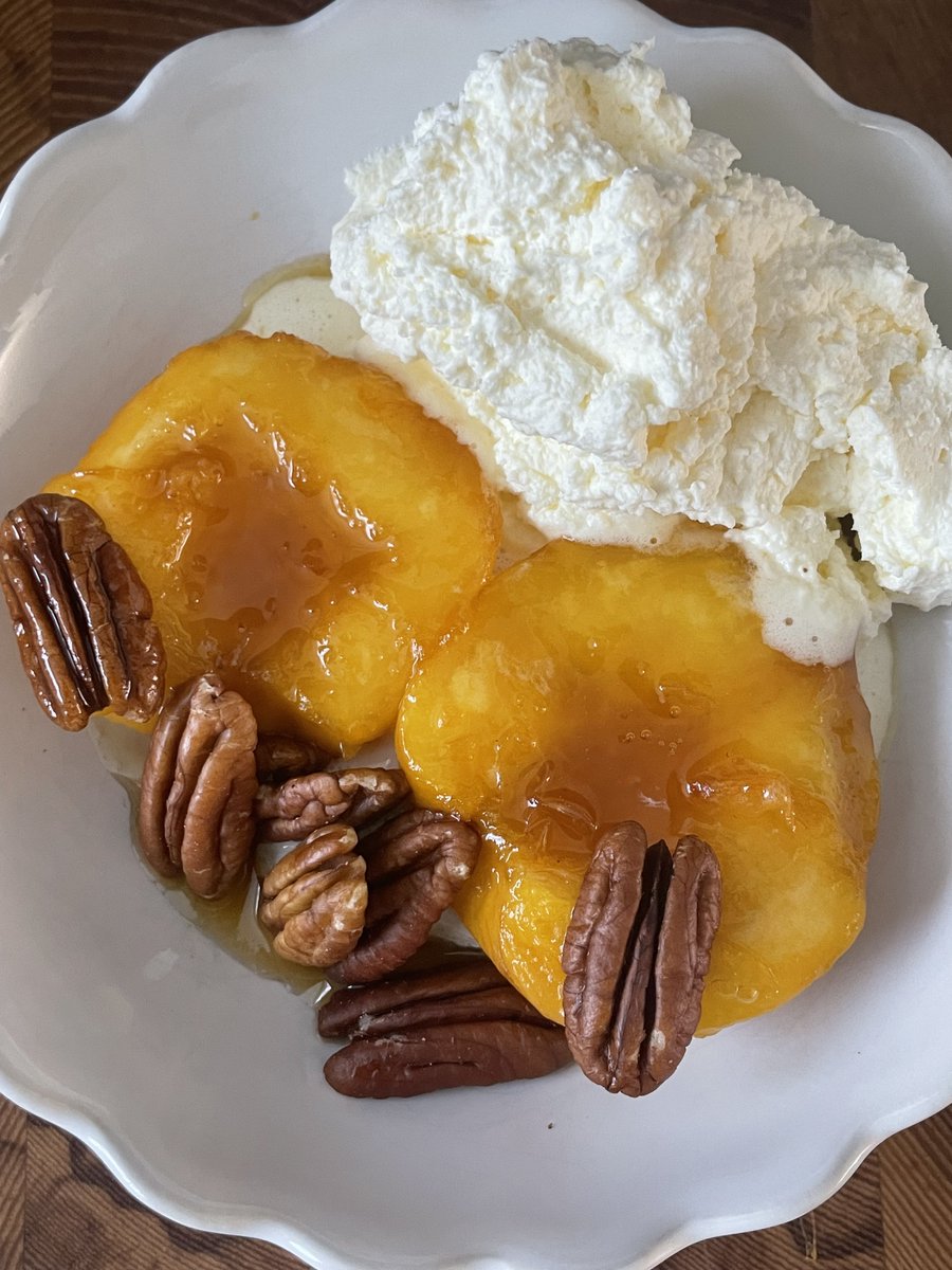 AnneWillan's tweet photo. Flambeed peaches with Kirsch is such a memorable and delicious dessert when fresh peaches are in season.
For the recipe, click the link below:
https://t.co/B8xvkKBCVP
#annewillan #cookingwithgrandma https://t.co/qEa3fIxyCq