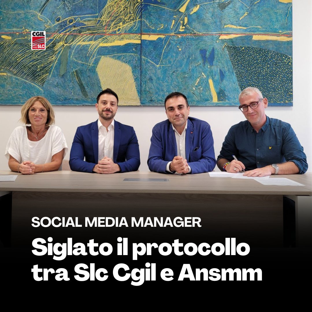 SlcCgil's tweet image. 🟥 #SocialMediaManagement: sancita la collaborazione avviata un anno fa tra il nostro sindacato e @AssNazionaleSMM. Obiettivo comune: rafforzare diritti e rappresentanza dei giovani professionisti della #editoria e della #comunicazione digitale 👉 tinyurl.com/rtyxfprz