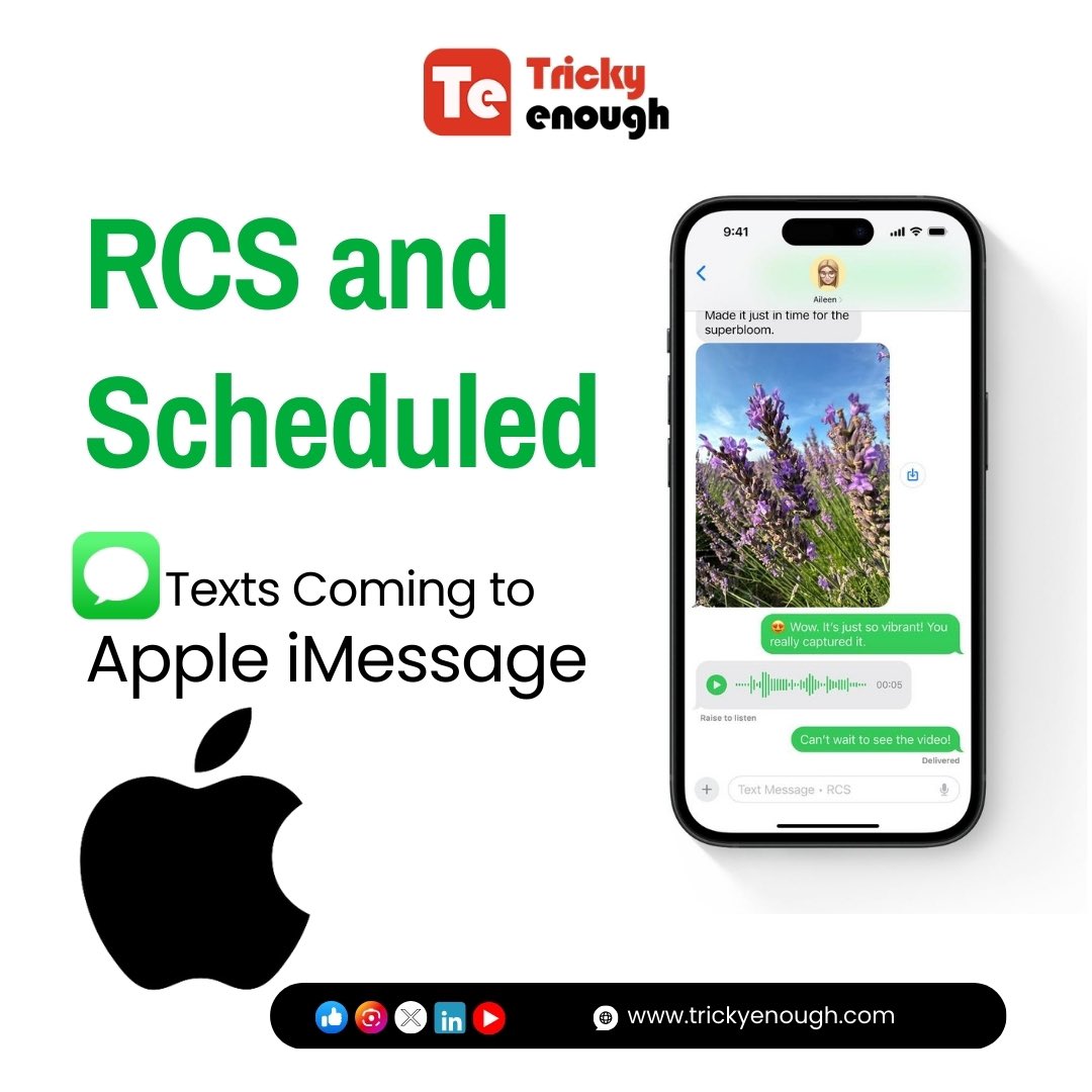 TrickyEnough1's tweet photo. RCS and Scheduled Texts Coming to Apple iMessage

.

.

https://t.co/fOf4wA9dWU

#apple #imessages #trickyenough https://t.co/S6ac3cUhMc