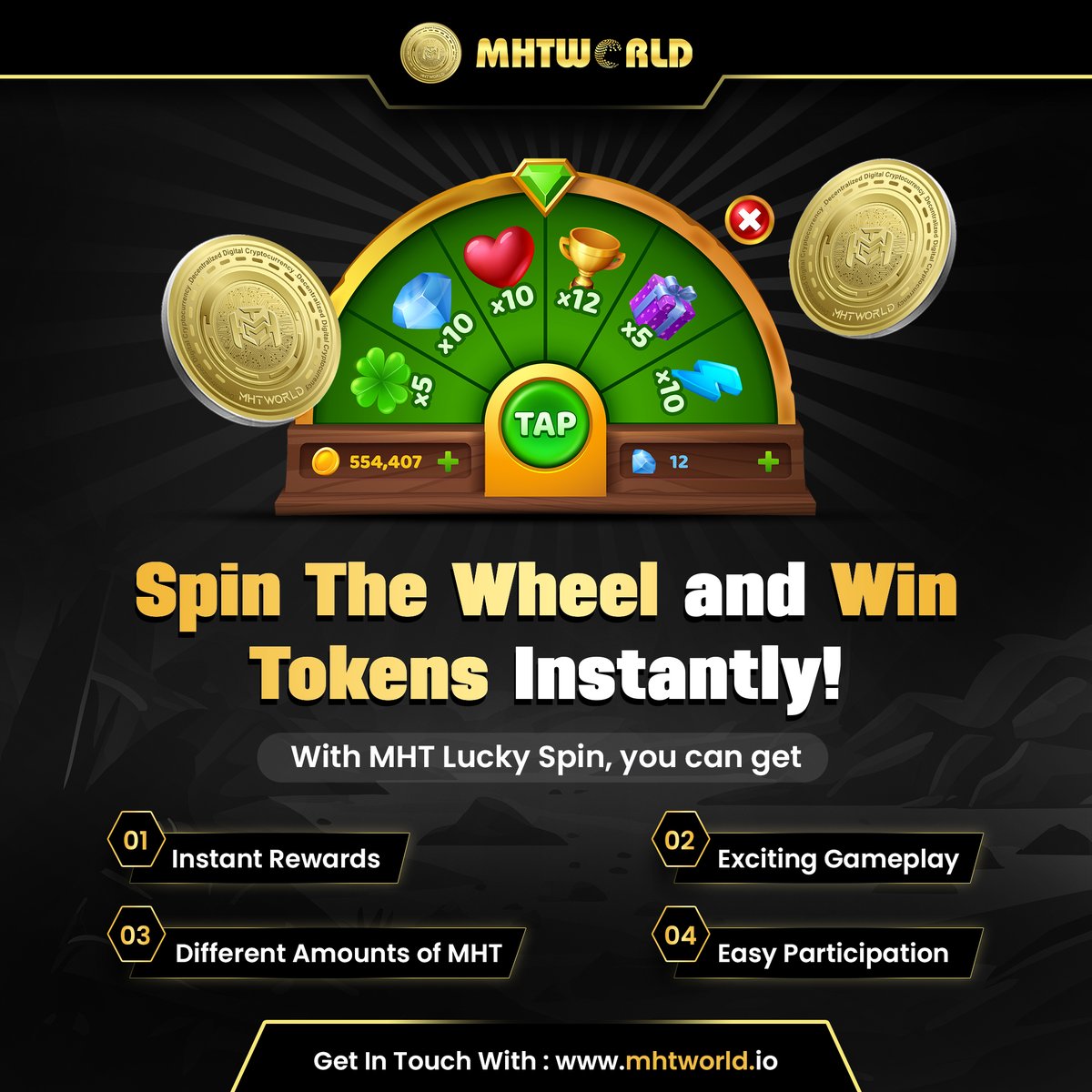 mhtofficial_'s tweet photo. Spin The Wheel and #WinTokens Instantly!

Experience our MHT Lucky Spin to get rewards

👉 Join MHTWORLD now! 👈
..
🌐 : https://t.co/dXtBzzugFu
..
#MHTLuckySpin #MHTWORLD #WinTokens https://t.co/wtRKmpm5Ge