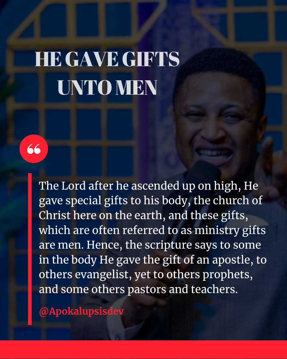 Apokalupsisdev's tweet photo. We are God's gifts to men!!

locate your place in the body of Christ and carry out your God-given assignments

If you do not have a copy of our Latest Edition of the Apokalupsis, Send us a DM now to get yours 

Like, Comment, and SHARE ❤

#apokalupsis #thewordofgod #NEWEDITION https://t.co/aMJFcvAVRu