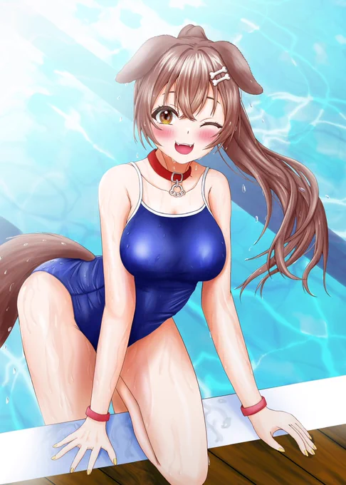 リスナーさんも一緒に泳ぐでな!こぉねと向こうまで競走だでなっ!! #できたてころね 