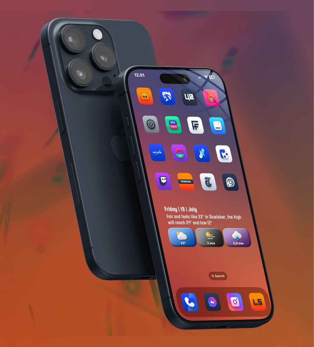 thgr34td4n3's tweet photo. Afternoon on iOS
#Ios18beta3
#nojailbreak
#widgy
#MockupⓂ️
• wallpaper @noir_arts 😋
• icons @ThemesOnFire #Cocu
• widgy @Kmokhtar79 #fluffy
• template @SeanKly Ⓜ️ https://t.co/TaUgxqKBIB