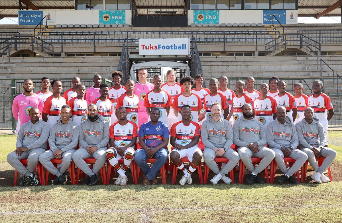 #Iyachesa ⚽️

We are presenting to you the #TuksFootball squad for the 2024 Men's #VarsityFootball edition.

𝗛𝗲𝗮𝗱 𝗼𝗳 𝗣𝗿𝗼𝗴𝗿𝗮𝗺𝗺𝗲: Kenneth Neluvhalani
𝗛𝗲𝗮𝗱 𝗰𝗼𝗮𝗰𝗵: <a href="/NicStothard/">Nic Stothard</a>

#Elevate2Greatness ⭐️💡

𝗣𝗵𝗼𝘁𝗼 𝗰𝗼𝘂𝗿𝘁𝗲𝘀𝘆 𝗼𝗳 #regcaldecott