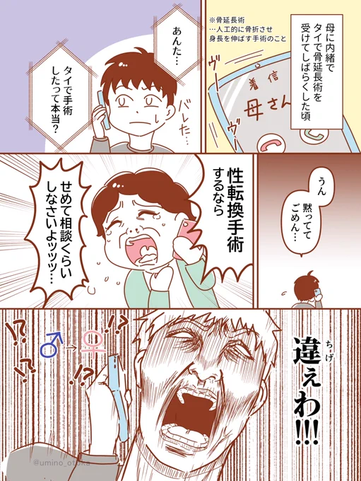 【フォロワーさん体験談】
親に内緒でタイで骨延長術受けたら性転換したと思われた話

#漫画が読めるハッシュタグ 
#整形 