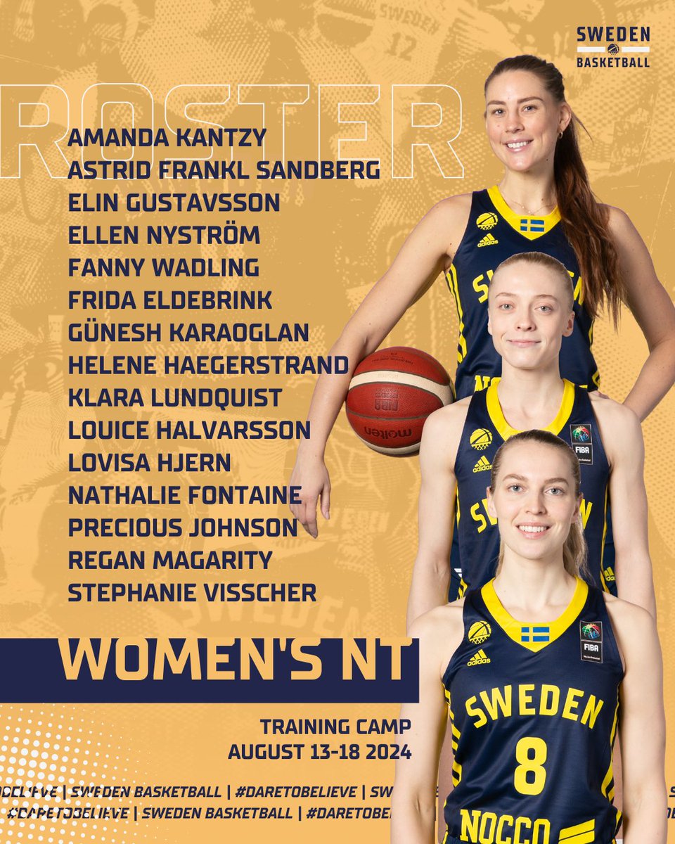 The Women's NT get together for training camp in August, ahead of the <a href="/EuroBasketWomen/">FIBA Women's EuroBasket</a> Qualifiers in November. Here are the 15 players called to camp.

➡️ Read more: bit.ly/Nyhet-DamAug24

🎟️ Tickets to Sweden vs. Great Britain, November 10 in Malmö: rebrand.ly/EarlyBird-SVEG…
