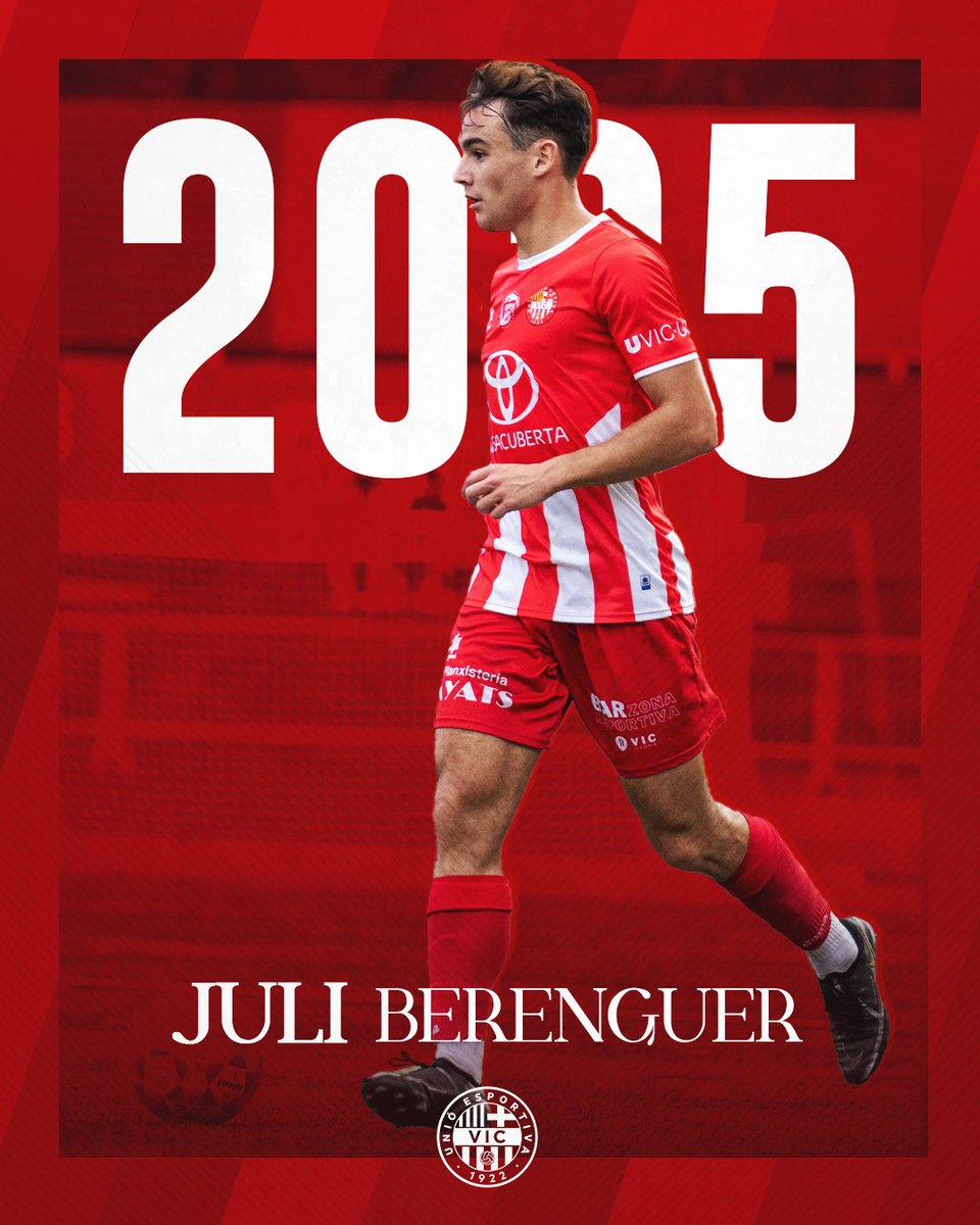 ✅ 𝟐𝟎𝟐𝟓 🏴󠁧󠁢󠁥󠁮󠁧󠁿

Il·lusionats de tenir-te un any més amb nosaltres, Juli! ⚡⚽

#SomUEVic 🔴⚪️
#LligaElit | #futbolcat