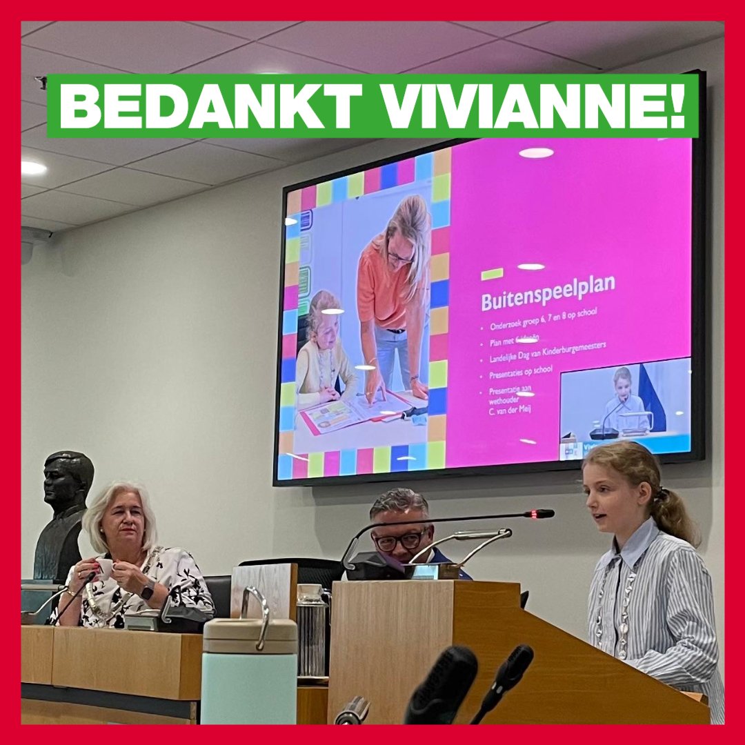 Gisteren hebben we afscheid genomen van onze kinderburgemeester Vivianne. Bedankt voor alle inzet het afgelopen jaar! 
Ook hebben we gisteren kennis mogen maken met de nieuwe kinderburgemeester Lars! Veel succes gewenst Lars!