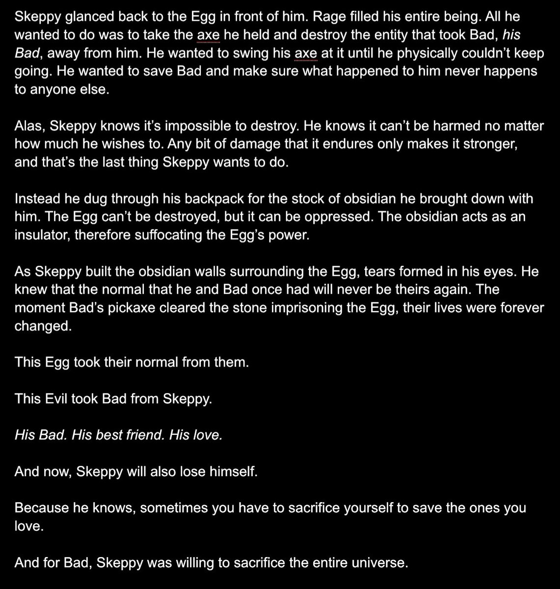 _winterlee_'s tweet image. Love's Sacrifice 🥀
-- a short story about c!skeppy and the Egg
[#skeppy #badboyhalo #egglore]