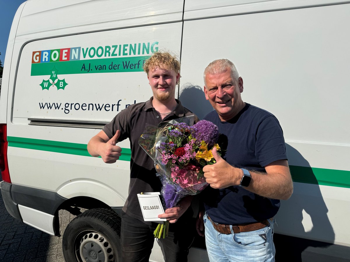 Hoe mooi is dit, wederom een jong talent! Wie de jeugd heeft, heeft de toekomst!. Mike is geslaagd voor zijn MBO 4 opleiding cultuurtechniek en waterbeheer. Mike,  gefeliciteerd met je diploma. Chapeau!  #groeningoedehanden #jongtalent #ontwikkelen