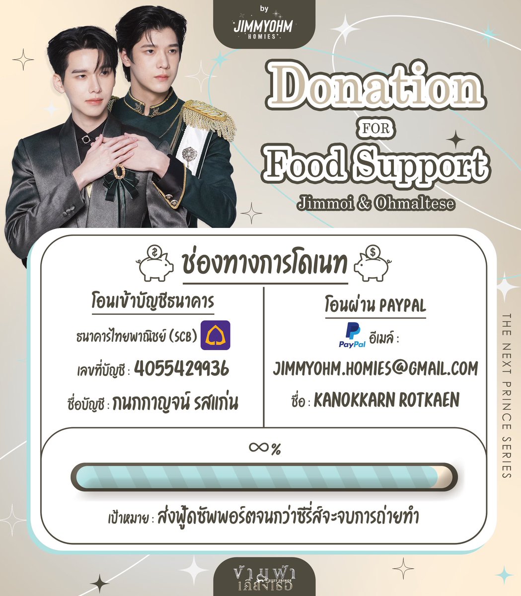 Jimmyohm_Homies's tweet image. 🌟ᴅᴏɴᴀᴛɪᴏɴ ꜰᴏʀ ꜰᴏᴏᴅ ꜱᴜᴘᴘᴏʀᴛ🌟สำหรับม๋าๆฉองตุวของเรา จิมมี่🫅🏻และโอมกิต🤵🏻

🥪🌭🍔🥓🧀🥘🍲🥗🍛

👉🏻รายละเอียดการเปิดรับโดเนท (กรุณาอ่านแล้วกรอกฟอร์ม) docs.google.com/forms/d/e/1FAI…

#JimmyOhm ✨ — @jimmy_jimmoi &amp;amp; @ohmkrit  ̥੯ੑᓑ♡
