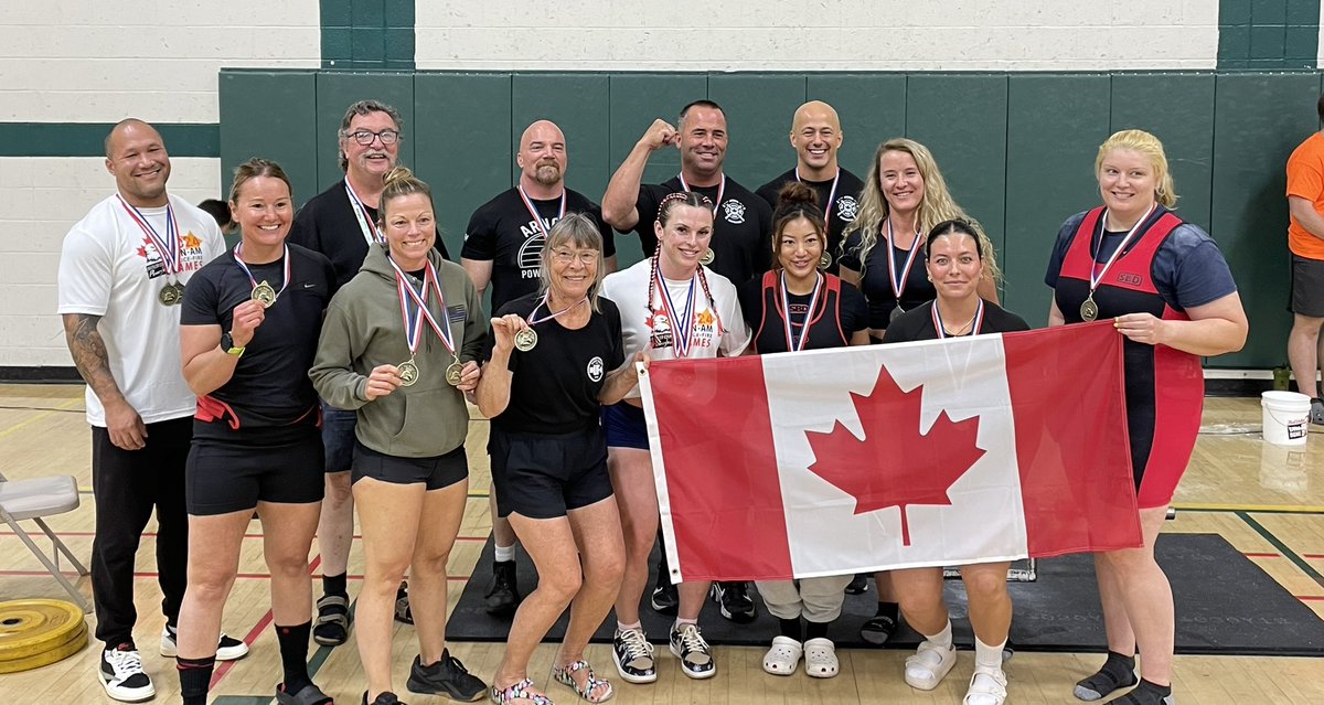 SydGravel's tweet photo. Canada did wonderfully well at the 2024 Butler Pennsylvania Can-Am Games in Powerlifting and Bench Press. 
My spouse Judy took Gold in both Bench Press and Powerlifting. I took Silver in Bench Press and Gold in Powerlifting, with a personal record lift of 325 pound deadlift. https://t.co/dKdYACIGe1