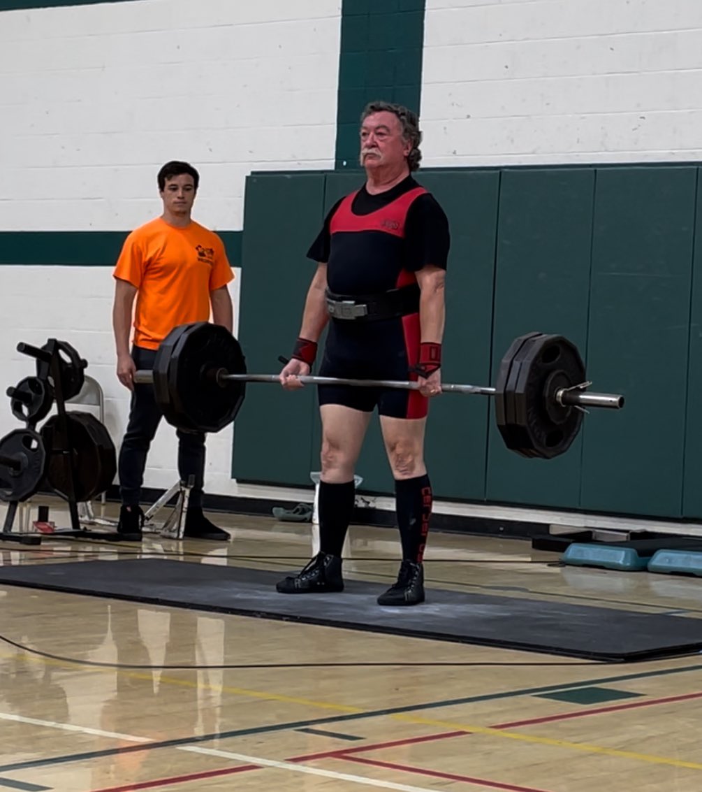 SydGravel's tweet photo. Canada did wonderfully well at the 2024 Butler Pennsylvania Can-Am Games in Powerlifting and Bench Press. 
My spouse Judy took Gold in both Bench Press and Powerlifting. I took Silver in Bench Press and Gold in Powerlifting, with a personal record lift of 325 pound deadlift. https://t.co/dKdYACIGe1