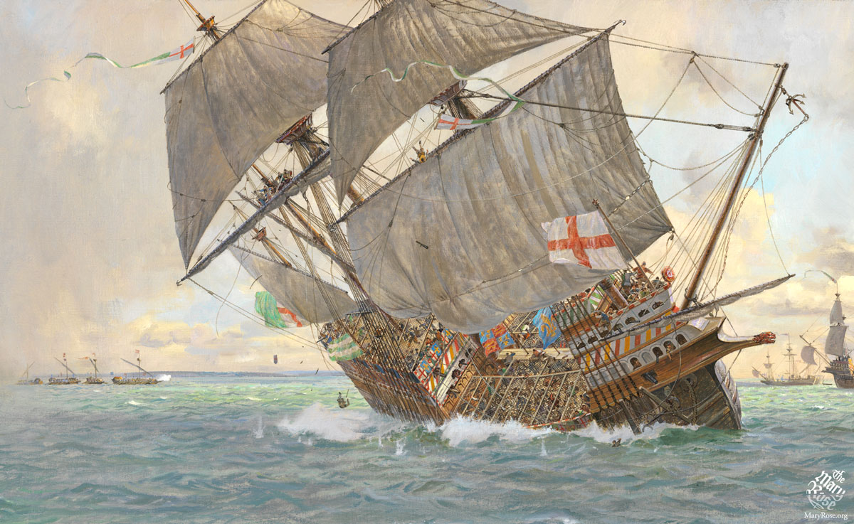 MaryRoseMuseum's tweet photo. #OnThisDay. 19th July 1545, The Mary Rose sank during the Battle of the Solent, just a few miles from the coast of Portsmouth.

Of her 500 crew, only around 30-40 were saved. The Mary Rose Museum is dedicated to those who lost their lives that day. 

🖼️ Geoff Hunt PPRSMA https://t.co/4Sgyqf3w49
