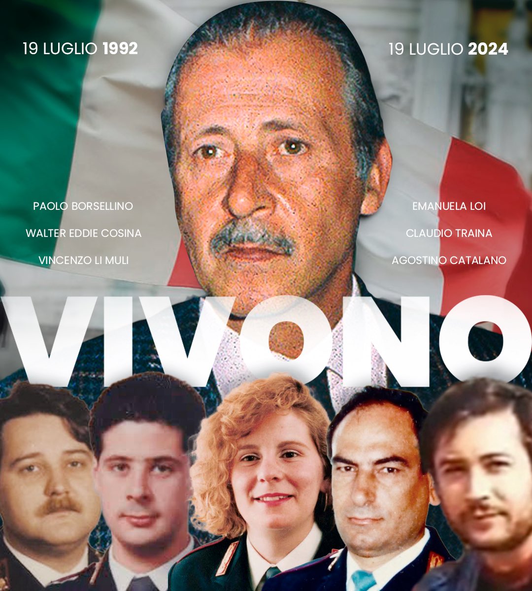 Oggi ricorre il 32esimo anniversario della strage di via D'Amelio, un giorno che ha segnato profondamente la nostra Nazione. Ricordiamo con rispetto e commozione il giudice Paolo Borsellino e gli agenti della sua scorta, Emanuela Loi, Vincenzo Li Muli, Walter Eddie Cosina,