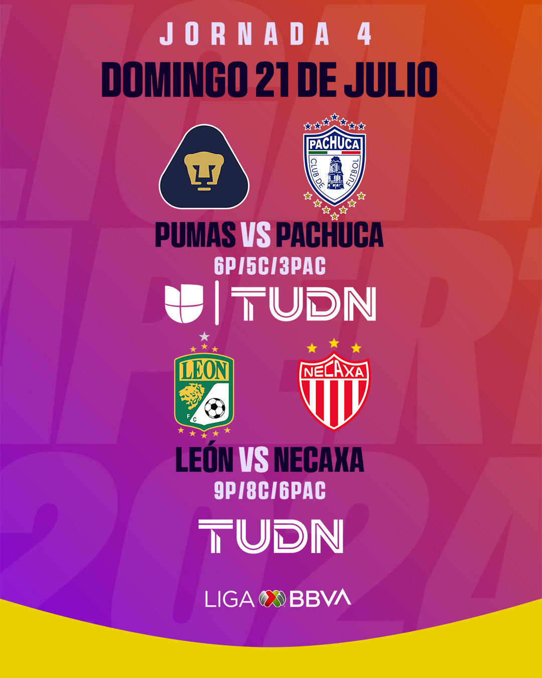 TUDN USA on X HOY vamos a vibrar con la doble cartelera del DomingoDeFutEnTUDN Comenzamos con el Pumas vs Pachuca y cerramos con el Leon vs Necaxa A partir de