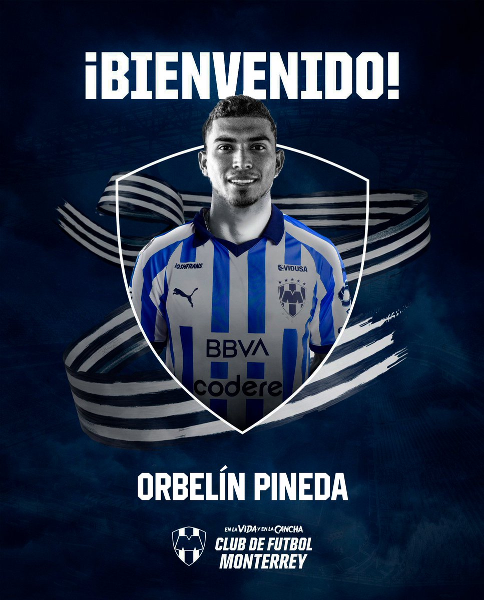 ¡Bienvenido al Club de Futbol Monterrey, Orbelín Pineda! 

Hoy llegas a sumar tu esfuerzo y talento a nuestro gran Equipo.🤠

¡A rayar tu historia #EnLaVidaYEnLaCancha!🔵⚪