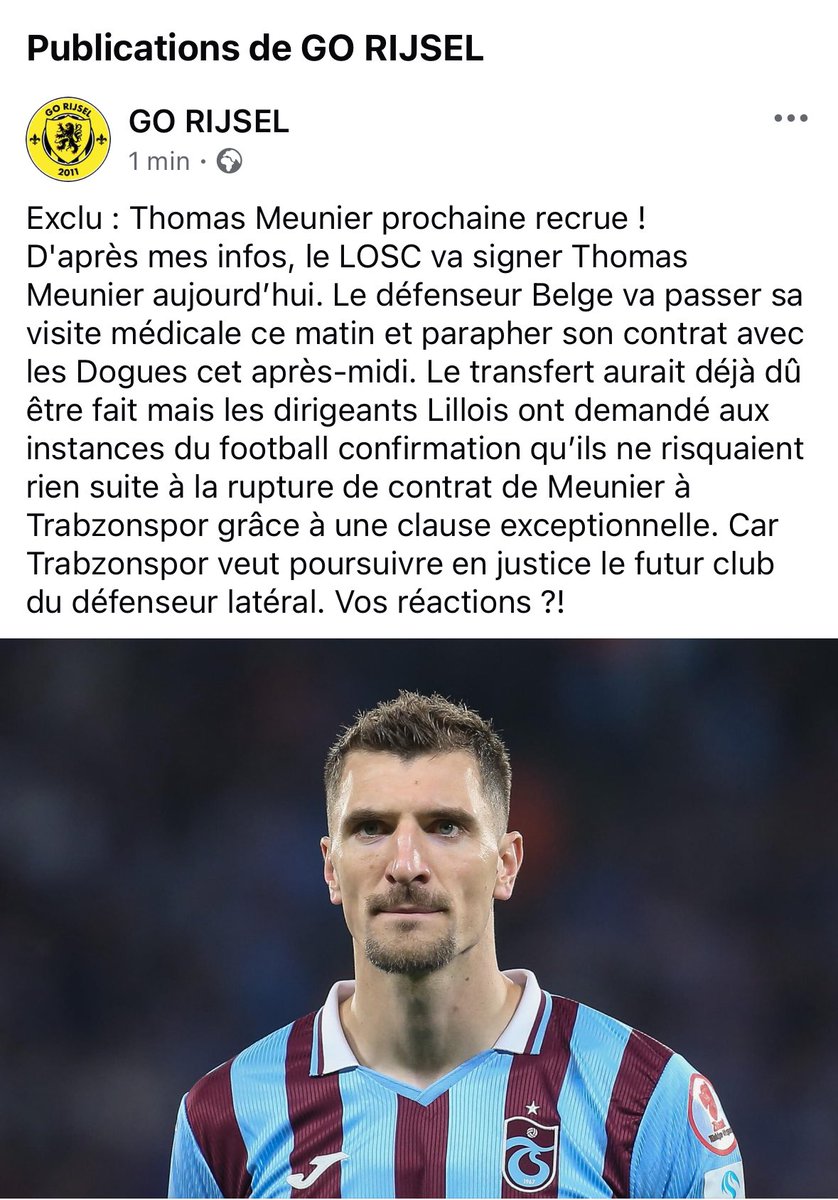 Exclu Mercato : Thomas Meunier prochaine recrue du LOSC !