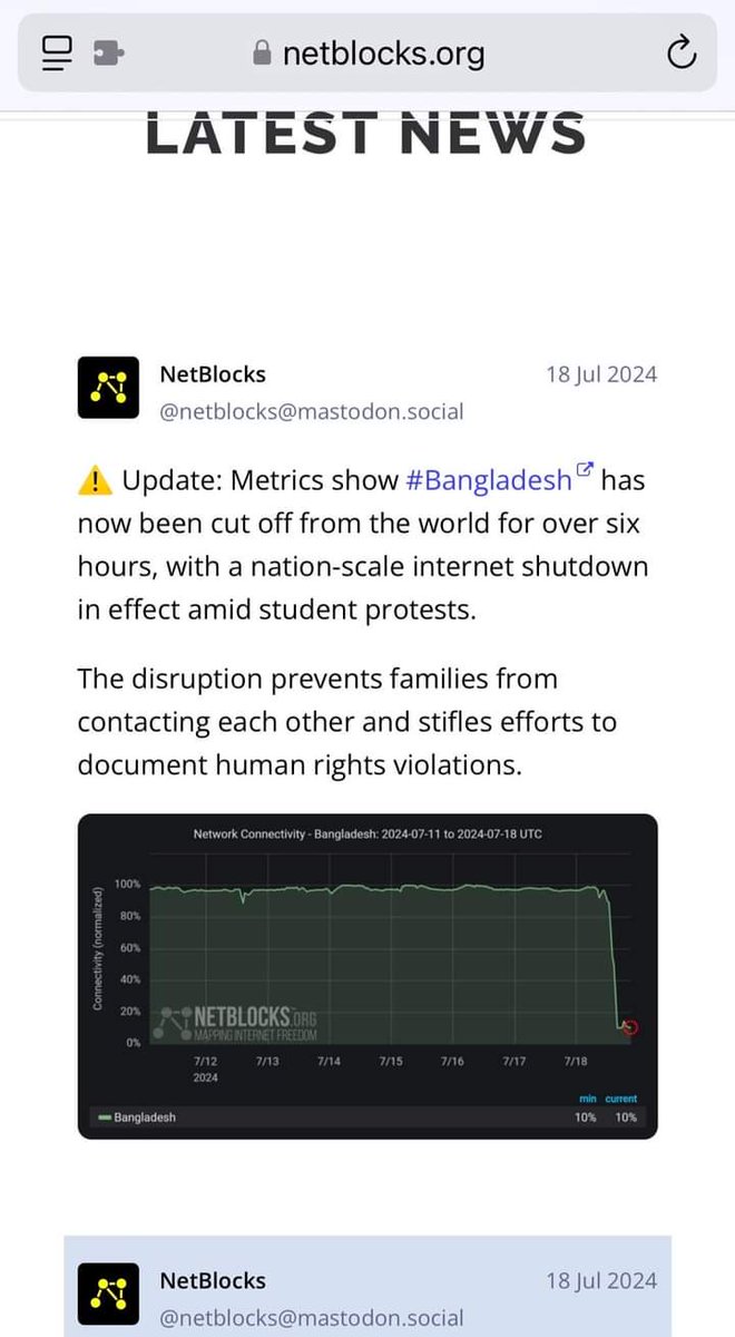 The fascist has cut off #Bangladesh from the world.
#SaveBangladesh #BringBackDemocracy