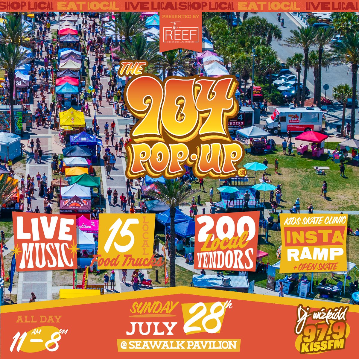 979KISSFM's tweet image. The countdown to @904popup is ON! Let’s FIRE IT UP for Jacksonville’s Largest Curated Pop up Sunday July 28th at the Seawalk Pavilion from 11-8pm! With @Djwizkidd kicking off the music at 3pm! Spread the word! 🗣️🤘🎸💯