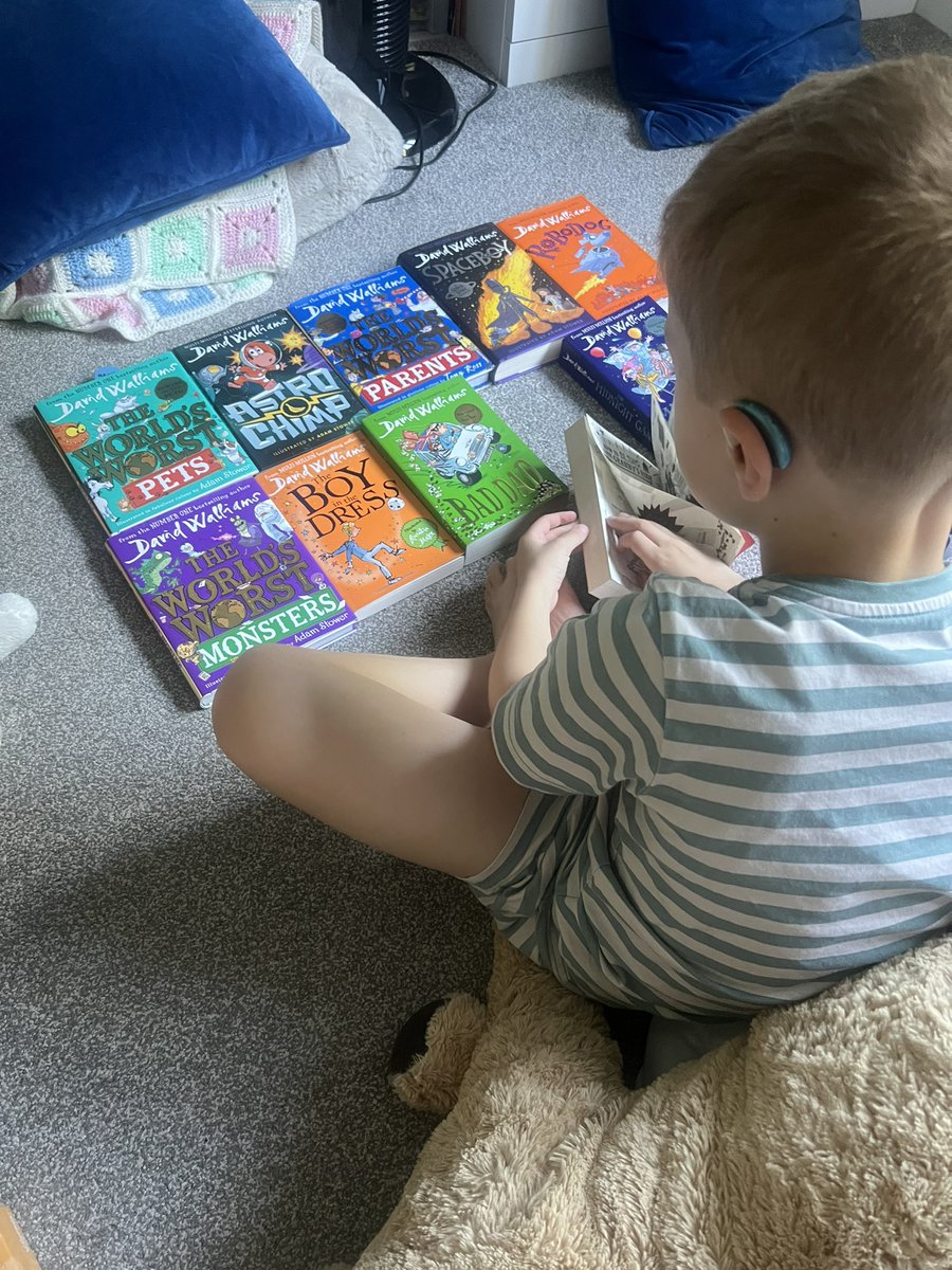 DavidsonLucinda's tweet photo. @davidwalliams my son Freddie absolutely loves your books. It would be amazing to see a character who wears hearing aids included in one in the future 🫶🦻 https://t.co/gRrCMdQ70C