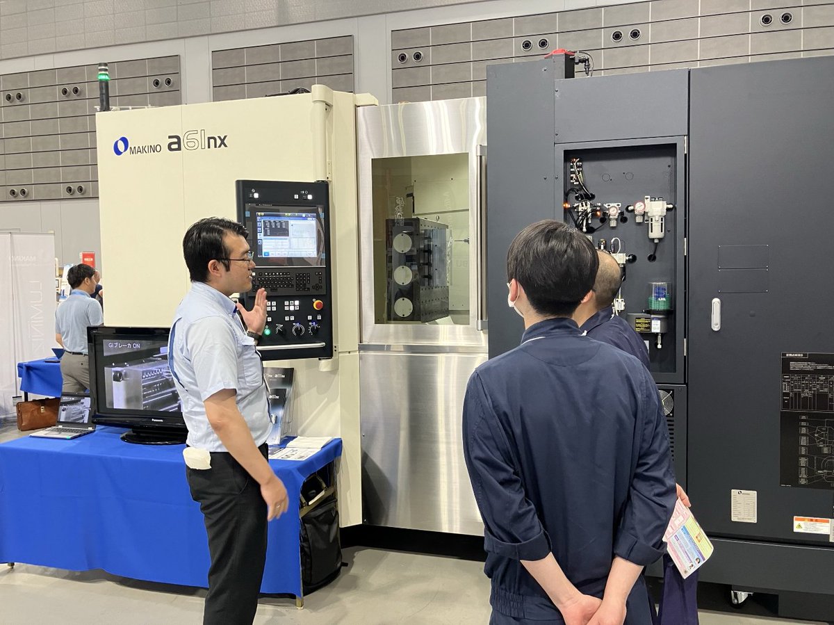 makinomilling's tweet photo. 🔥━━━━━━━━━━━━━━━━━

7/19（金）〜7/20（土）
東北 #グランドフェア 2024 へ
🤖#a61nx 🛠️#SMARTTOOL 出展中！！

✳︎そのほかサンプル多数展示してます🤙🏻

━━━━━━━━━━━━━━━━━━📷

現地にいるスタッフより
マキノブースの様子が届きました🥰

🔗https://t.co/IXJdJCpUy9

#MAKINO #マシニングセンタ #展示会