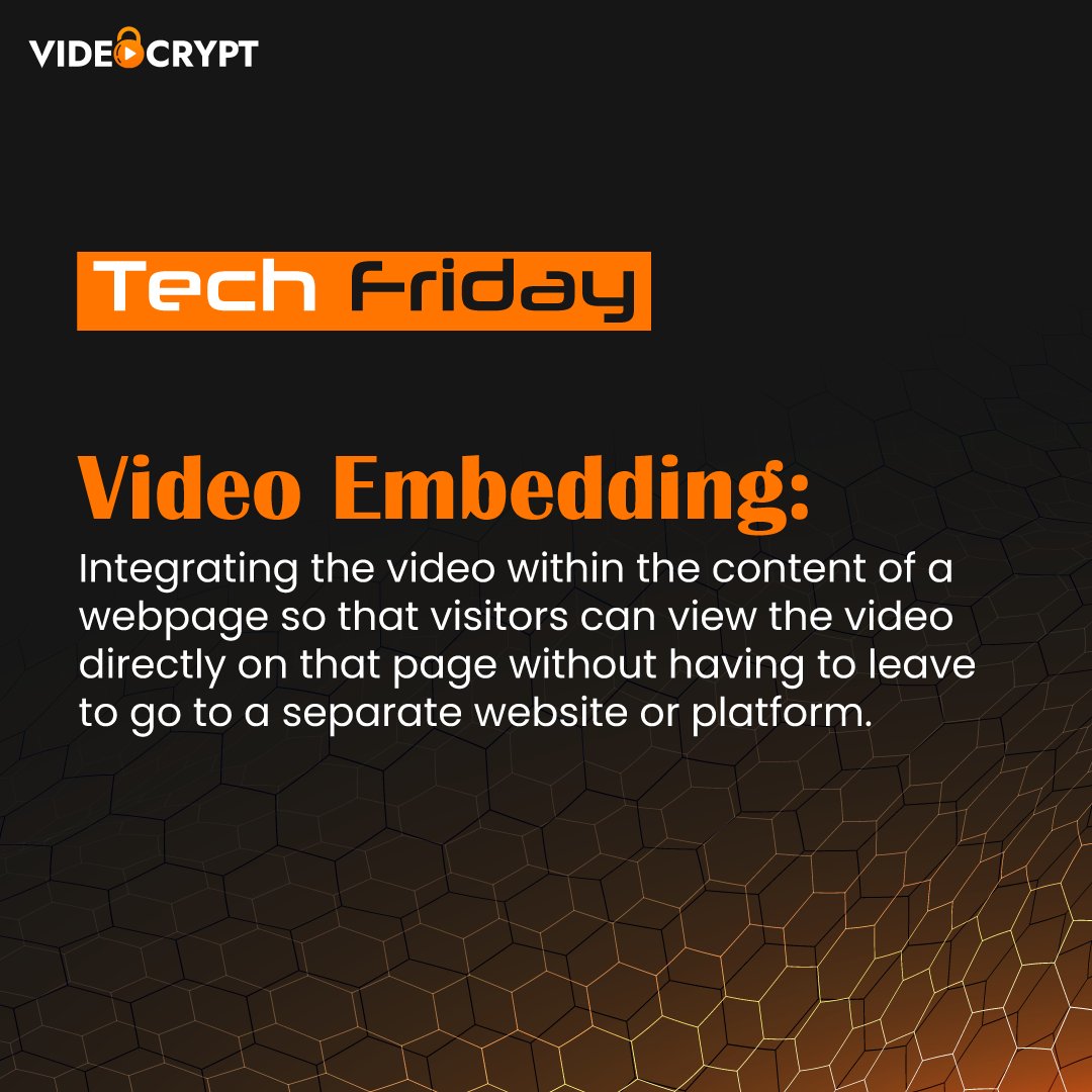 video_crypt's tweet image. Here’s a must-know piece of tech information to kickstart your weekend.

#techfriday #videoembedding #videos #streaming #tech #videoindustry #learnwithvideocrypt #info #videocrypt