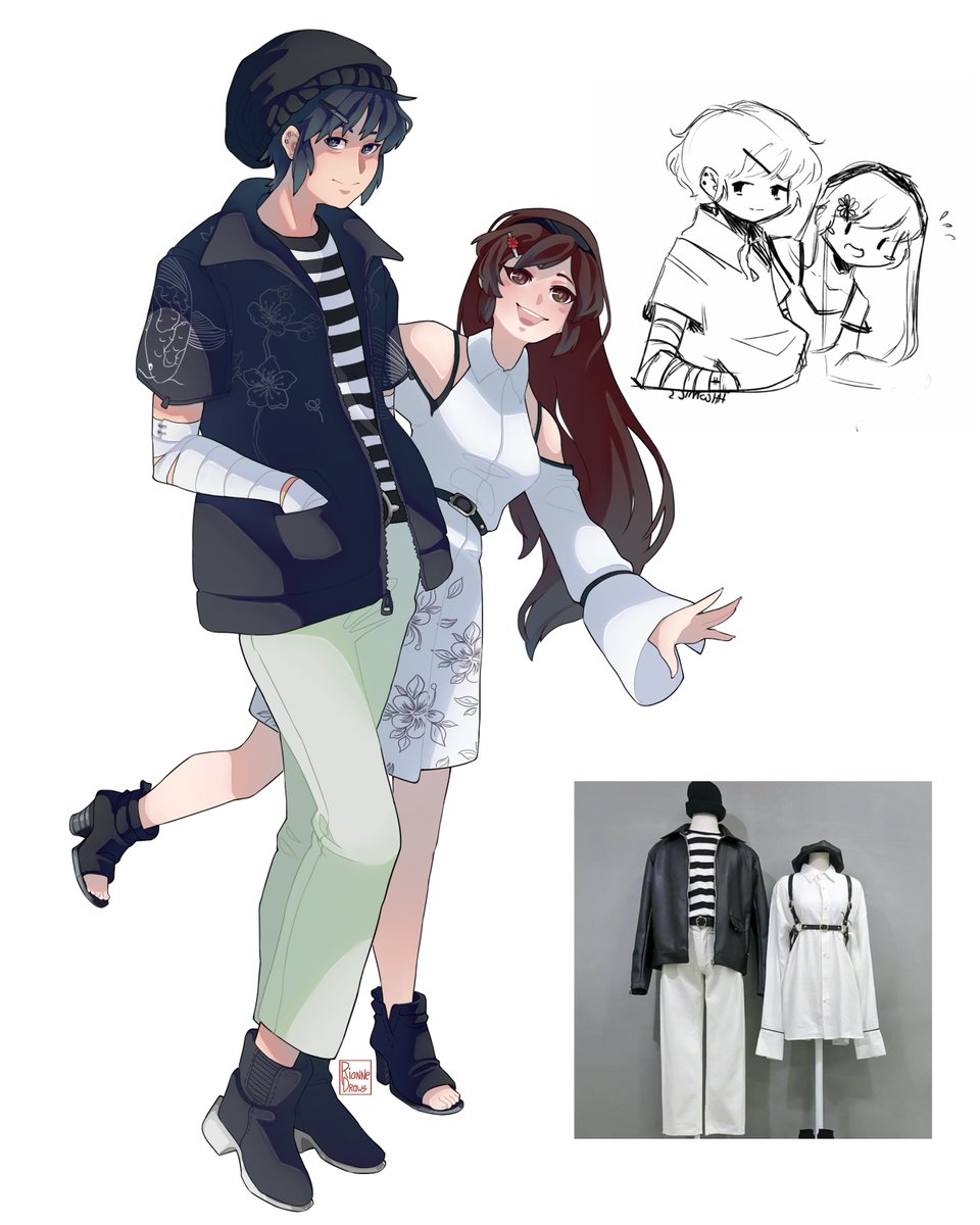 RianneDraws's tweet photo. My favorite OC pairing that I haven't paid attention to in so long. Stella and Eli are characters me and my friends made back in college, they had their own whole comics and everything.

Fun fact, these two were initially called hairpinguy and flowergirl. https://t.co/XQ2ep0vwXk