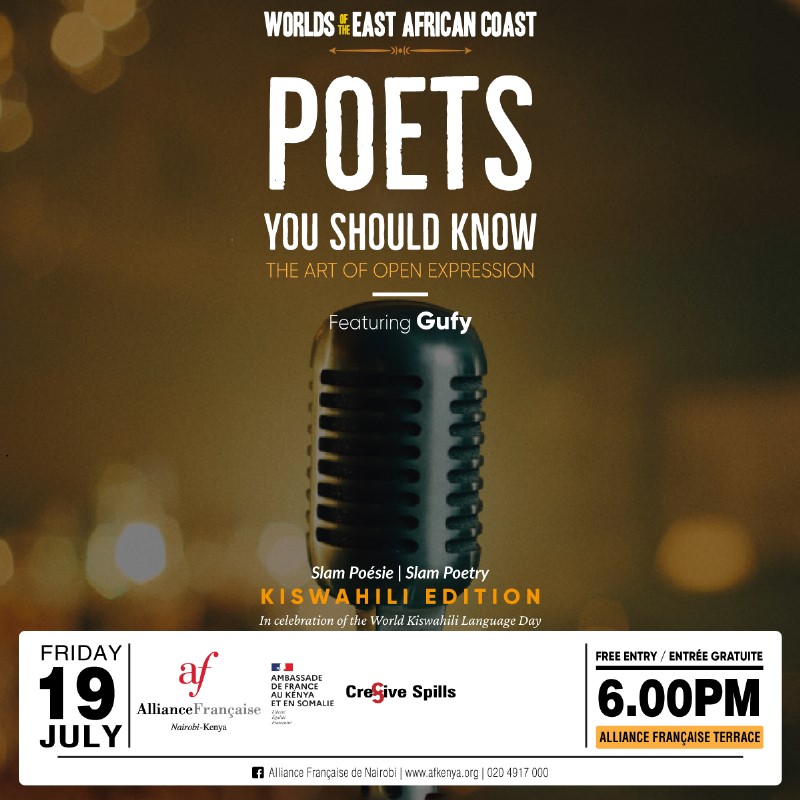 cre8ivespills's tweet photo. In commemoration of the Kiswahili Language Day 2024, the July edition of Poets You Should Know will feature @gufydox, the 43rd Slam Africa Champion, together with Swahili poetry from the Nairobi poetry community.

#Poetsyoushouldknow
#spokenword
#blackboyjoy https://t.co/YfpABoBMMo